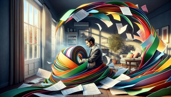 How Debt Consolidation Impacts Savings Goals: A Guide | DCL Person in UK consolidating colourful debt papers into one clear loan document, symbolising financial relief and stability.