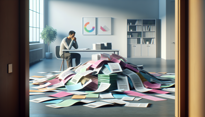 Understanding the Impact of Debt Consolidation on Future Loans: Insights Explored | DCL Understanding the Impact of Debt Consolidation on Future Loans: A person consolidating colourful debt papers into one clear document in a serene office, symbolising financial relief.
