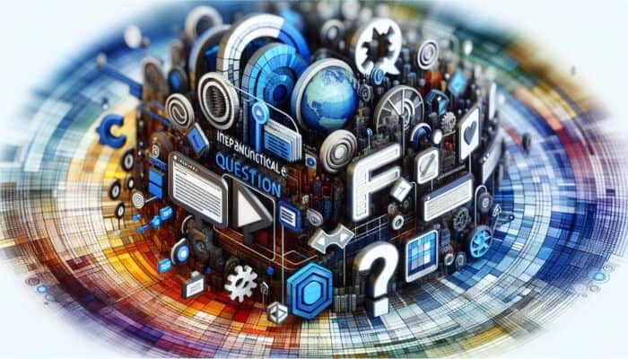 A vibrant website interface with interactive FAQs, allowing expandable questions and video tutorials on website setup, enhancing engagement and trust.
