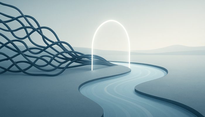 Avoiding New Debt While Merging Balances: Key Insights | DCL Minimalist landscape of tangled debt streams merging into a steady river behind a glowing protective barrier.